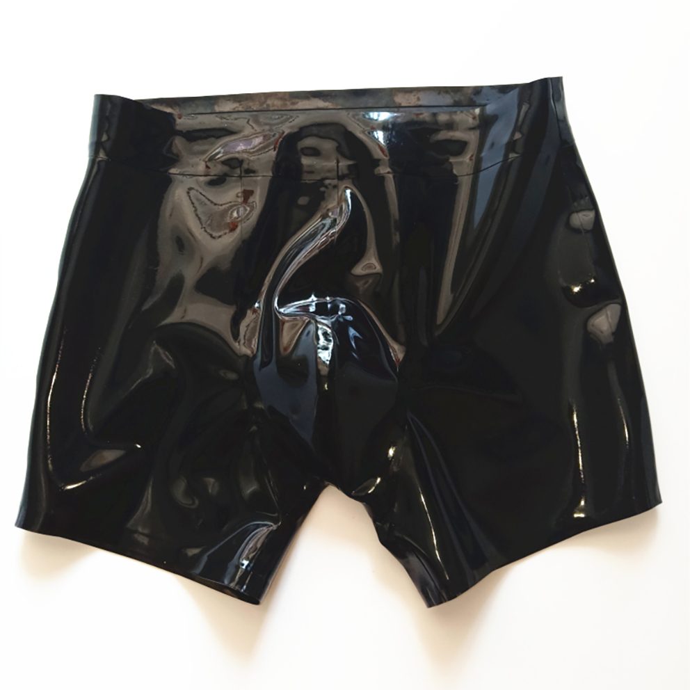 Boyshort Underwear - Sexy schwarze Latex Männer Shorts Gummi